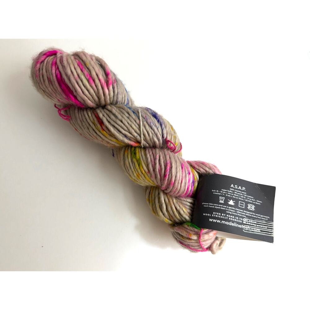 Madelinetosh A.S.A.P. Holi Grunge 430P Super Bulky Superwash Merino Yarn NWT